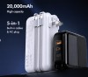 20,000mAh Folding AC-plug 5 in 1 PD18W fast charging Power Bank