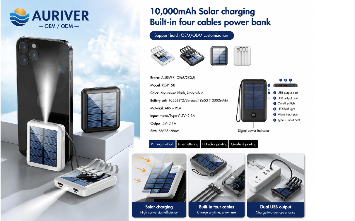 Auriver Power Bank With Polymer Battery and Dual USB