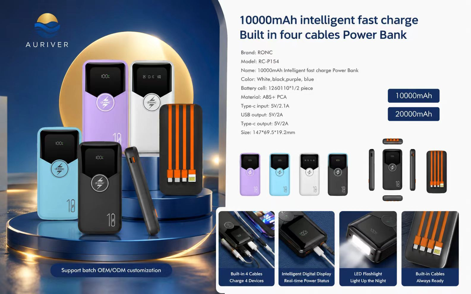 Auriver 10000mAh Fast Charging Power Bank