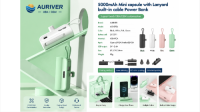 Auriver 5,000mAh Mini Capsule with Lanyard Built-in Cable Tail Plug Power Bank