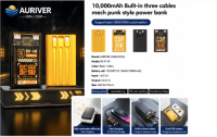 Auriver Power Bank With Polymer Battery and Dual USB