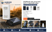 Auriver Camping Light With 4-wire Charging power Bank