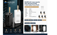 Auriver 50,000mAh Large Capicity LED Light Full Screen Power Bank