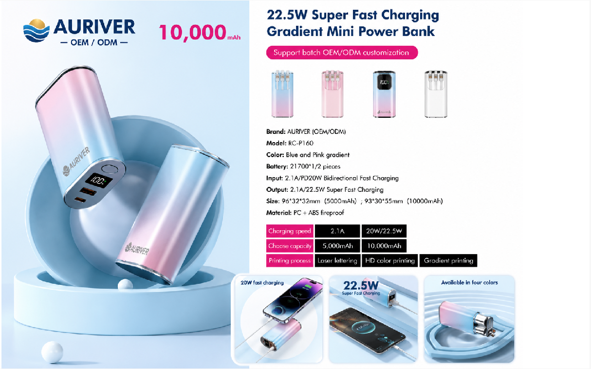 Auriver Power Bank With Polymer Battery and Dual USB