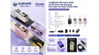 Auriver 5,000mAh Mini Capsule with Lanyard Built-in Cable Tail Plug Power Bank