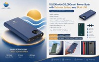 Auriver Standard 10000mAh and 20000mAh With Multi-Functional Power Bank
