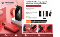 Auriver Camping Light With 4-wire Charging power Bank