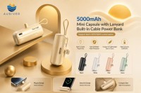 Auriver Mini 5000mAh and 10000mAh Built-in Cable Power Bank